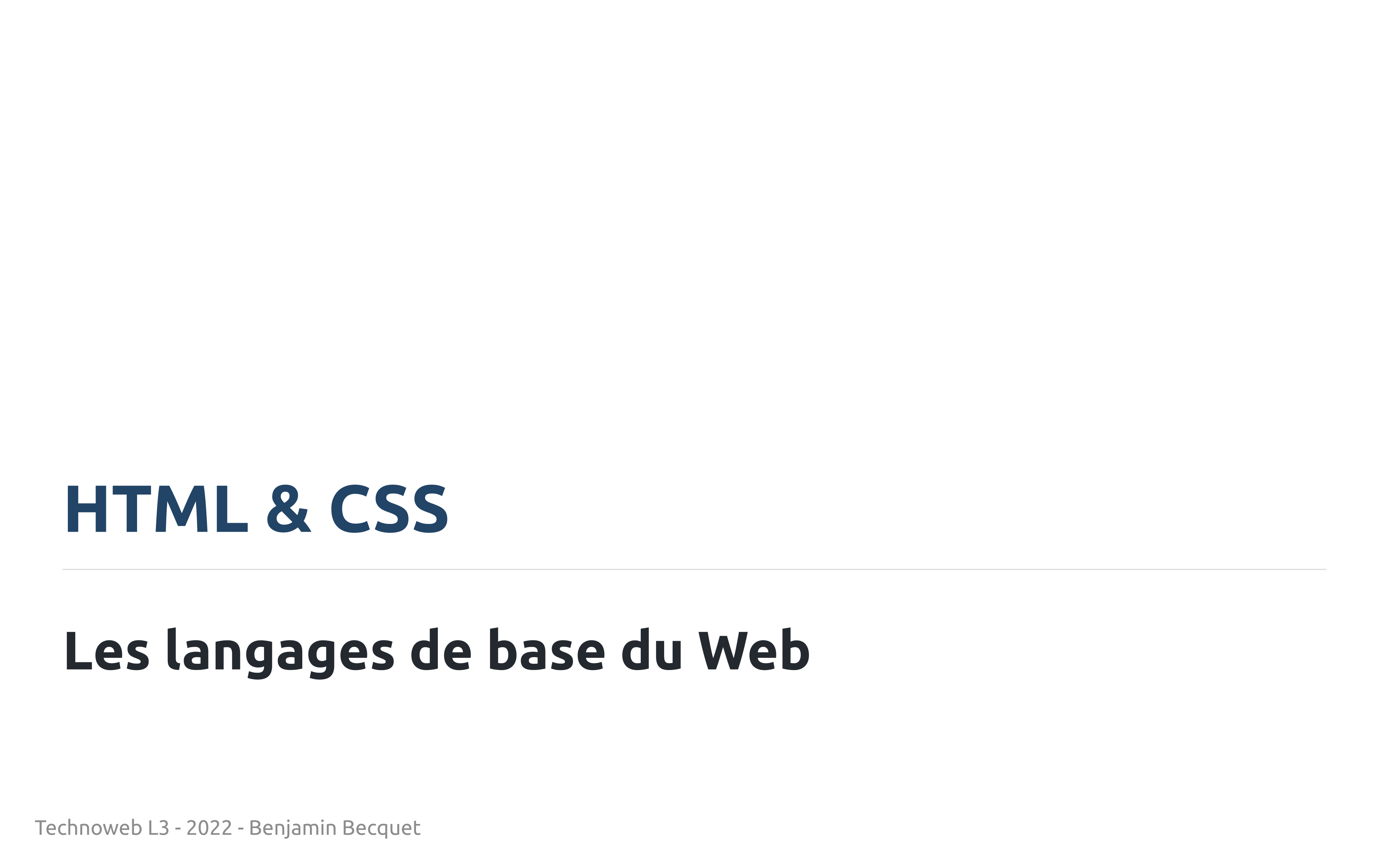 Aperçu des slides du cours 'HTML et CSS'